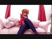 Cosplay Asuka Shikinami swallows cum