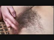 Natural pretty young girl fingering her hairy juicy cunt