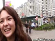 Real teen babes picked up outdoors by lucky guys