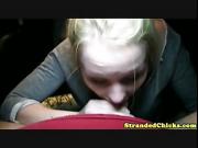 Real facialized hitchhiker in deep throat session