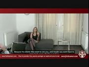 Sexy blonde fucks during a casting
