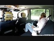 Czech Blonde Rides Taxi Driver in the Backseat