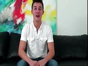 Cute guy gets aroused at a casting