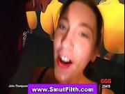 Cum fetish slut facialized