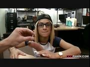 hot blonde in glasses fucked