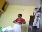 Desi mom Kavitha saree stripping hidden cam