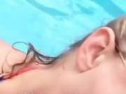 Blowjob In Public Pool By Blonde, Recorded On Mobile Phone