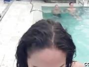 Curious busty college girl licks hot pussy of her girlfriend