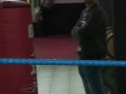 Petite slut gangbanged in local boxing gym