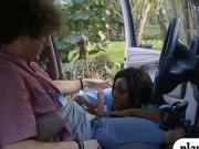 Big boobs ghetto milf screwed in the car