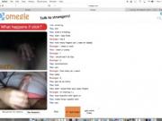 omegle chick play with her pussy with a guy with huge cock