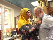 Bookstore owner fucks a happy muslim milf