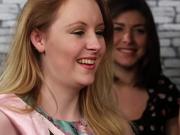 Hen party babes watch bride to be tug cock