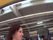 Stunning czech cutie gets seduced in the shopping centre and