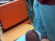 Chubby infirmary sucks doctor in his office