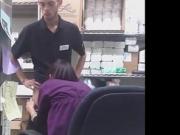 Asian Fucked in the Backroom at Work