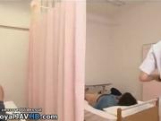 Japanese sexy nurse takes semen from lucky guy