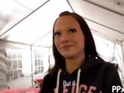 Beauty is using her mouth and pussy to sample dudes cock