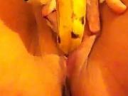 Banana and cucumber masturbation