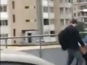 Russian couple fucking on a parking