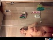 Shower Girl Horny Fondles Nipples Masturbate Fail in Shower