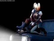 Dickgirl Harley Quinn fucks Catwomen