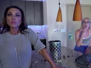 Australian stepmom and teen stepdaughter double blowjob