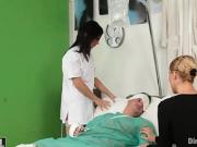 European femdom teasing her patient in the hospital