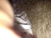 i love the feel of her soft hairy pussy under the sheets.