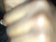 Ebony chick blowing a big dick