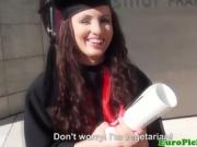 college girl gets a dick for graduating