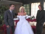 This blonde bride is ass-fucked by the groomsmen