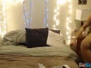 Party girl gets fucked doggystyle by some buffed dude
