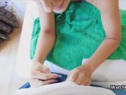 Innocent massage leads to hot threesome