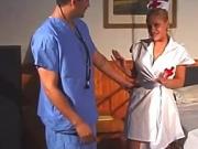Busty blonde nurse sixty-nines with her patient