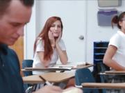 Tiny High School Teen Fucks Classmate In Front Of Teacher