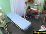 Real euro patient gets oral exam by doctor