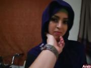 Arab babe with serious curves sucks and gets fucked