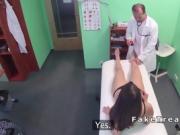 Doctor fucks throat and cunt to patient