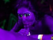 Babe stripped with blacklight and fucked