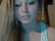 Blonde teen shows her pussy front the webcam