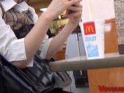 Secretly watched asian rubs under panties