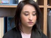 Bad policeman set up necklace to sexy brunette teen