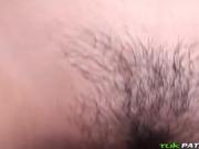 Hairy pussy of Asian hottie filled with schlong