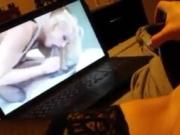 I always dildoing with a porn video