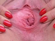 Peculiar czech teenie gapes her pink pussy to the extreme