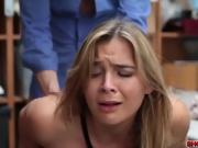 Pretty blonde shoplifter Blair got fucked hard