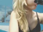 Blondie sucks on black dildo - Add her Snapchat: RubySuce