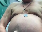 Wanking naked in portaloo