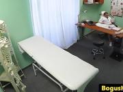 Cocksucking sales rep pussyfucked by doctor before anal finge